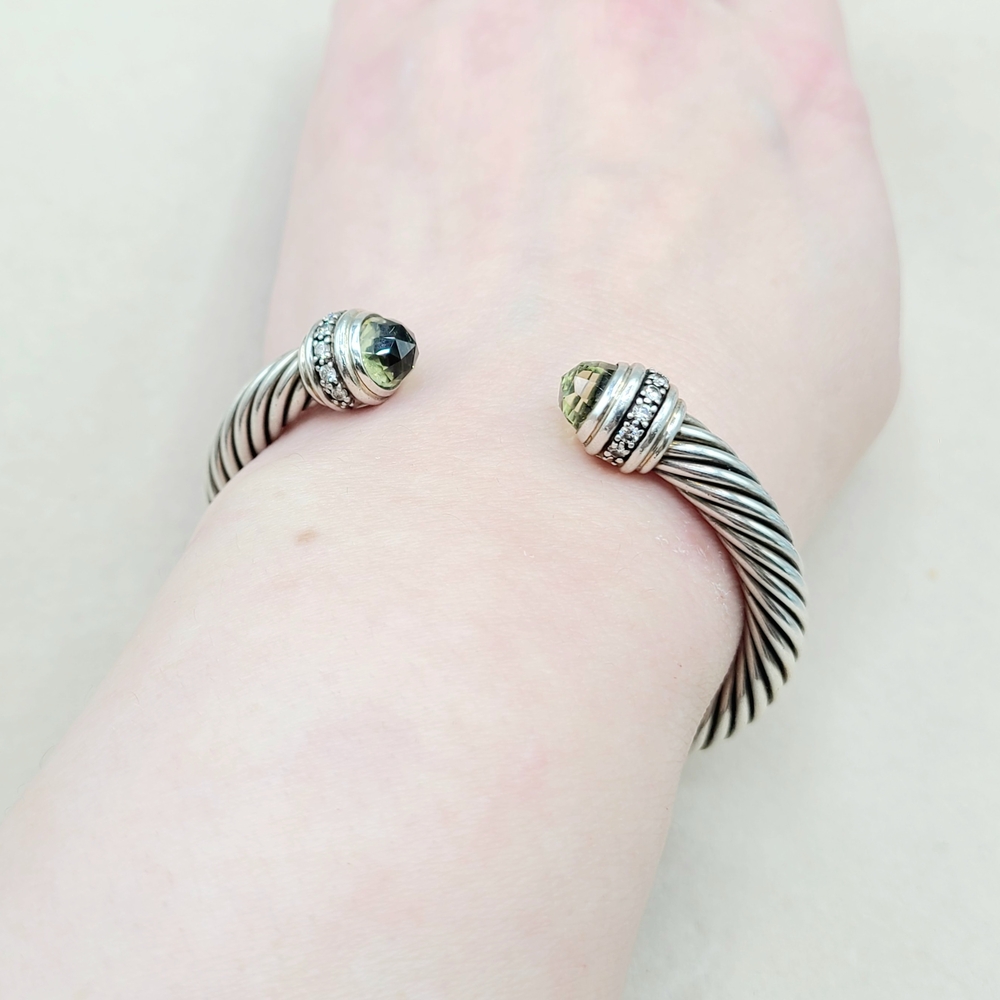 David Yurman 7mm Lemon Citrine Diamond Bracelet - Picture 12 of 13